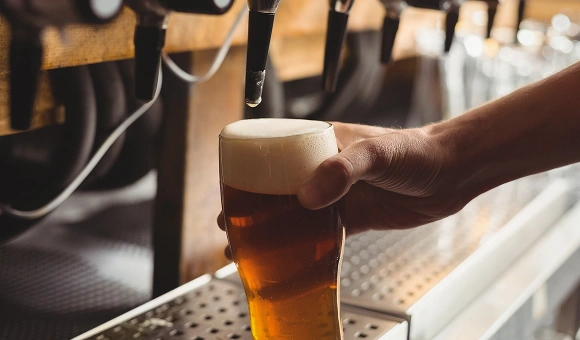 tasting beer